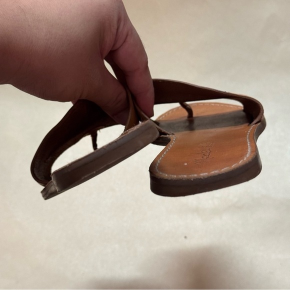 Madewell The Boardwalk Post Slide Sandal in Leather Desert Camel - Picture 7 of 7